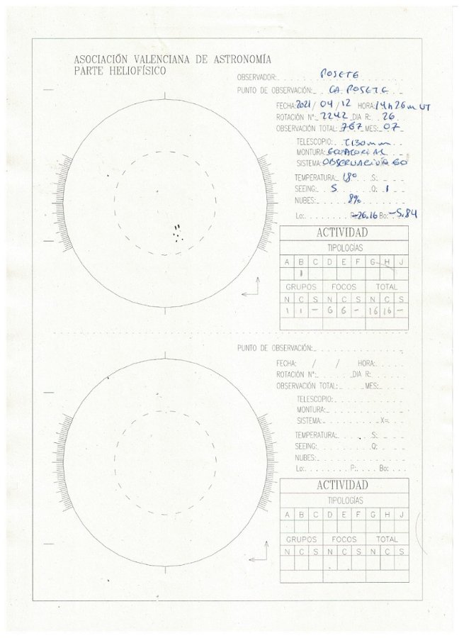 Observación solar de Posete